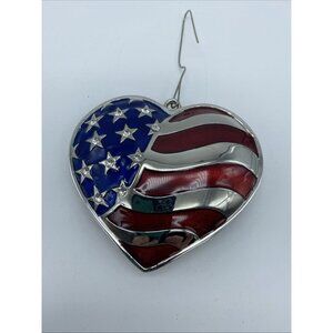 Lenox Heart of America Silver Plated Ornament Double Sided Crystals